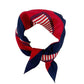 100% Mulberry Silk Scarf New England Style Red Blue